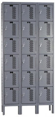 Hallowell - 18 Door, 6 Tier, Heavy-Duty Ventilated Wardrobe & Box Lockers - Caliber Tooling