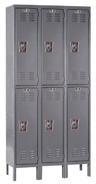 Hallowell - 6 Door, 2 Tier, Ready-Built Wardrobe & Box Lockers - Caliber Tooling