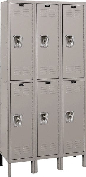 Hallowell - 6 Door, 2 Tier, Ready-Built Wardrobe & Box Lockers - Caliber Tooling