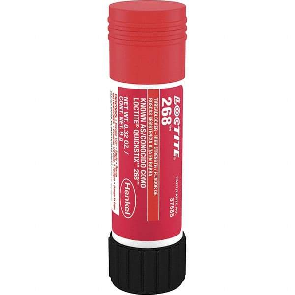 Loctite - 9 g Stick, Red, High Strength Semisolid Threadlocker - Series 268, 72 hr Full Cure Time, Hand Tool, Heat Removal - Caliber Tooling