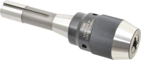 Jacobs - R8, 3/64 to 1/2" Capacity, Integral Shank Drill Chuck - Keyless, Taper Shank, 1-7/8" Sleeve Diam, 3-15/64" Open Length - Exact Industrial Supply