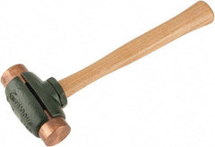 Garland - 3-1/2 Lb Head 1-1/2" Face Copper Split Head Hammer - Wood Handle - Caliber Tooling