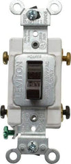 Leviton - 2 Pole, 120 to 277 VAC, 20 Amp, Commercial Grade, Toggle, Wall and Dimmer Light Switch - 1.31 Inch Wide x 4.06 Inch High - Caliber Tooling