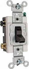 Leviton - 3 Pole, 120 to 277 VAC, 20 Amp, Commercial Grade, Toggle, Wall and Dimmer Light Switch - 1.31 Inch Wide x 4.06 Inch High - Caliber Tooling