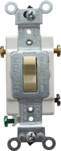 Leviton - 3 Pole, 120 to 277 VAC, 20 Amp, Commercial Grade, Toggle, Wall and Dimmer Light Switch - 1.31 Inch Wide x 4.06 Inch High - Caliber Tooling