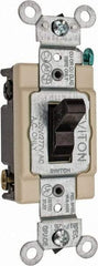 Leviton - 4 Pole, 120 to 277 VAC, 20 Amp, Commercial Grade, Toggle, Wall and Dimmer Light Switch - 1.31 Inch Wide x 4.06 Inch High - Caliber Tooling