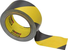 3M - Black & Yellow Striped Vinyl Tape - 2" Wide x 108' Long x 5.4 mil Thick, General Traffic - Caliber Tooling