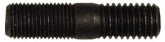 Dorman - 1/2-20 Long Thread, 1/2-13 Short Thread, 2" OAL Unequal Double Threaded Stud - Steel, Black Oxide Finish, 15/16" Long Thread Length, 5/8" Short Thread Length - Caliber Tooling