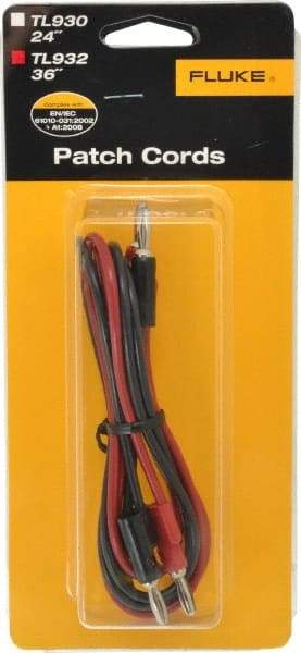 Fluke - Black/Red Electrical Test Equipment Patch Cord Set - Use with Test Equipment - Caliber Tooling