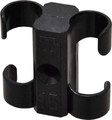 Midwest Control - 5/8 to 3/4 Hose OD, Multitube Holder - Black, 2 Slots, 1.61" OAL, 0.2" Mounting Hole, For Use With Tubes, Wires, Hose & Pipe - Caliber Tooling