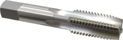 OSG - 1-8 UNC 3B 4 Flute Bright Finish High Speed Steel Straight Flute Standard Hand Tap - Plug, Right Hand Thread, 5-1/8" OAL, 2-1/2" Thread Length, H4 Limit, Oversize - Exact Industrial Supply