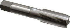 OSG - 7/8-14 UNF 2B 4 Flute Bright Finish High Speed Steel Straight Flute Standard Hand Tap - Plug, Right Hand Thread, 4-11/16" OAL, 2-7/32" Thread Length, H6 Limit, Oversize - Exact Industrial Supply