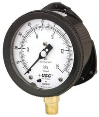 Ametek - 6" Dial, 1/2 Thread, 0-200 Scale Range, Pressure Gauge - Lower Connection Mount, Accurate to 0.5% of Scale - Caliber Tooling