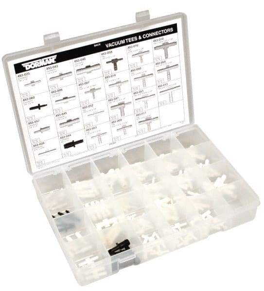 Dorman - 115 Piece, 1/8 to 5/16" Vacuum Tees & Connectors - Plastic - Caliber Tooling