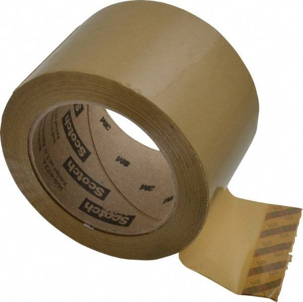 3M - 3" x 110 Yd Natural (Color) Rubber Adhesive Sealing Tape - Polypropylene Film Backing, 1.9 mil Thick, 44 Lb Tensile Strength, Series 371 - Caliber Tooling