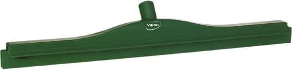 Vikan - 24" Rubber Blade Floor Squeegee - Double Edge, Green, Plastic Holder - Caliber Tooling