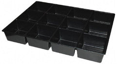 Kennedy - Tool Box Durable ABS Plastic Organizer - 23" Wide x 16-1/2" Deep x 4" High, Black, For 27" Wide Roller Cabinets - Caliber Tooling