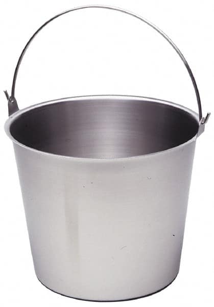 VOLLRATH - 4 Gal Tapered Cylinder Stainless Steel Pail - 10-1/8" High x 12" Diam - Caliber Tooling