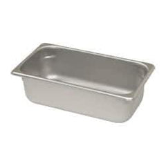 VOLLRATH - Rectangular, Chrome Stainless Steel Food Pan - 4" High x 6.9" Wide x 12.8" Long - Caliber Tooling