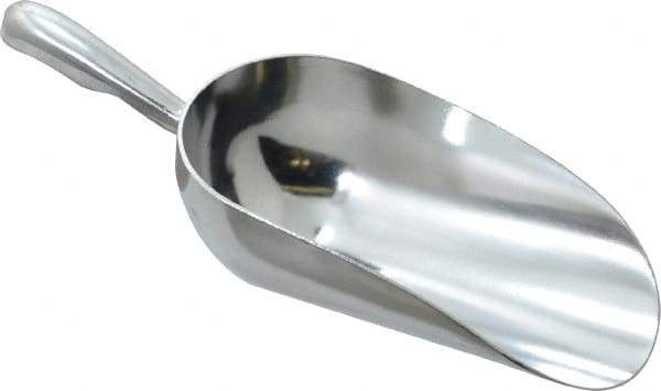 VOLLRATH - 12 oz Silver Cast Aluminum Round Bottom Scoop - 3.3" Wide Bowl, 3" Handle Length, 8.8" OAL - Caliber Tooling