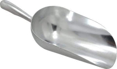 VOLLRATH - 55 oz Silver Cast Aluminum Round Bottom Scoop - 5-1/2" Wide Bowl, 4" Handle Length, 14.4" OAL - Caliber Tooling