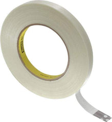 3M - 1/2" x 60 Yd Clear Rubber Adhesive Packaging Tape - Polypropylene Film Backing, 6.6 mil Thick, 380 Lb Tensile Strength, Series 8981 - Caliber Tooling