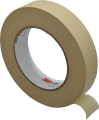 3M - 1" Wide x 60 Yd Long Tan Paper Masking Tape - Series 2308, 5.3 mil Thick, 22 In/Lb Tensile Strength - Caliber Tooling