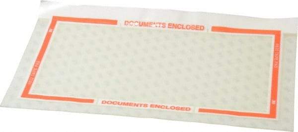 3M - 1,000 Piece, 10" Long x 6" Wide, Sheet - Documents Enclosed, Clear with Orange Border - Caliber Tooling