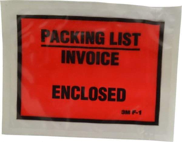 3M - 1,000 Piece, 5-1/2" Long x 4-1/2" Wide, Envelope - Packing List/Invoice Enclosed, Orange Full Faced - Caliber Tooling