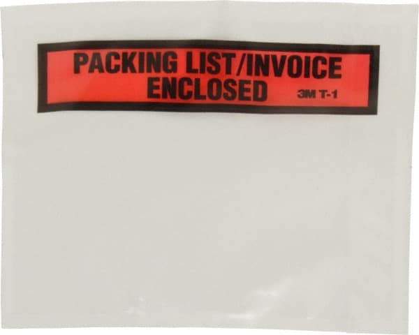 3M - 1,000 Piece, 5-1/2" Long x 4-1/2" Wide, Envelope - Packing List/Invoice Enclosed, Orange Top Border - Caliber Tooling