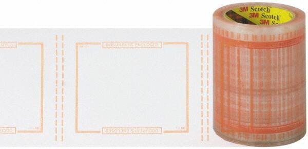 3M - 500 Piece, 8" Long x 5" Wide, Tape Roll - Document Enclosed, Clear with Orange Border - Caliber Tooling