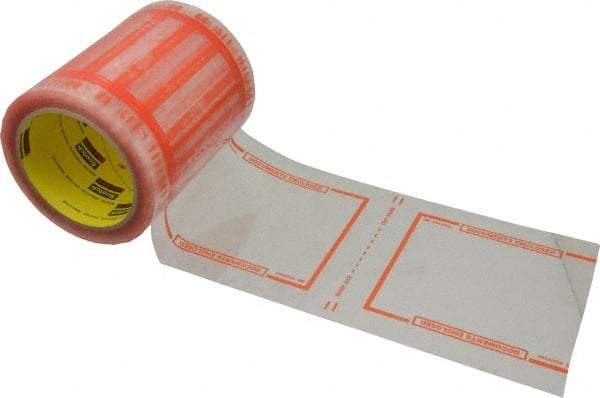 3M - 333 Piece, 6" Long x 5" Wide, Tape Roll - Document Enclosed, Clear with Orange Border - Caliber Tooling