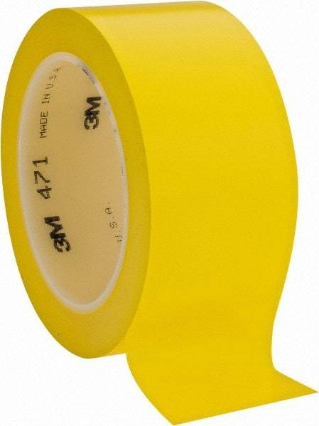 3M - Yellow Solid Color Vinyl Tape - 2" Wide x 108' Long x 5.2 mil Thick, General Traffic - Caliber Tooling