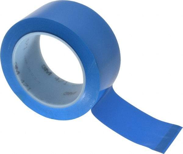 3M - Blue Solid Color Vinyl Tape - 2" Wide x 108' Long x 5.2 mil Thick, General Traffic - Caliber Tooling