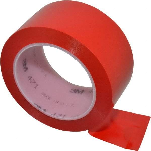 3M - Red Solid Color Vinyl Tape - 2" Wide x 108' Long x 5.2 mil Thick, General Traffic - Caliber Tooling