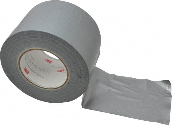 3M - 4" x 55m Silver Duct Tape - 9 mil, Rubber Adhesive, Polyethylene Film Backing, 25 Lb/ln Tensile Strength, 200°F Max, Series 3939 - Caliber Tooling