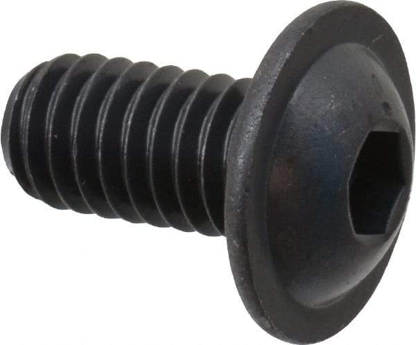 Made in USA - 5/16-18 UNC Hex Socket Drive, Button Screw - Alloy Steel, Black Oxide Finish, Fully Threaded, 5/8" Length Under Head - Caliber Tooling