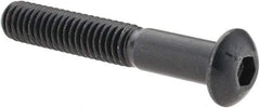 Made in USA - 5/16-18 UNC Hex Socket Drive, Button Screw - Alloy Steel, Black Oxide Finish, Fully Threaded, 2" Length Under Head - Caliber Tooling