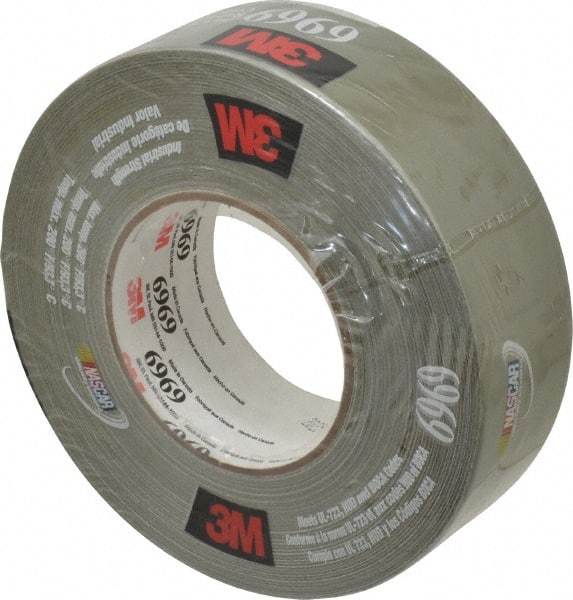 3M - 2" x 55m Green Duct Tape - 10.7 mil, Rubber Adhesive, Polyethylene Film Backing, 32 Lb/ln Tensile Strength, 200°F Max, Series 6969 - Caliber Tooling