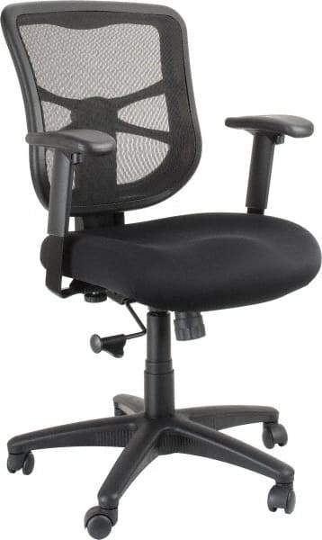 ALERA - 36-5/8 to 42-7/8" High Mid Back Chair - 25" Wide x 26" Deep, Mesh Seat, Black - Caliber Tooling