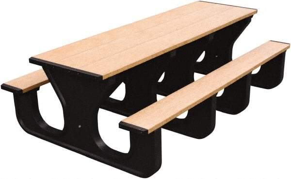 Vestil - 60" Long x 96" Wide x 30-1/2" High Stationary Rectangular Activity/Utility Table - Cedar & Black, Plastic - Caliber Tooling