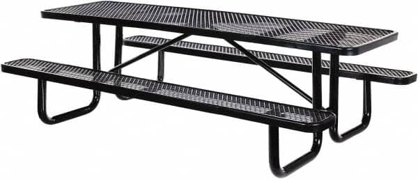 Vestil - 96" Long x 61-5/8" Wide x 30.38" High Stationary Activity/Utility Table without Back Rests - Black, Steel - Caliber Tooling