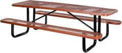 Vestil - 96" Long x 61-5/8" Wide x 30.38" High Stationary Activity/Utility Table without Back Rests - Brown, Steel - Caliber Tooling