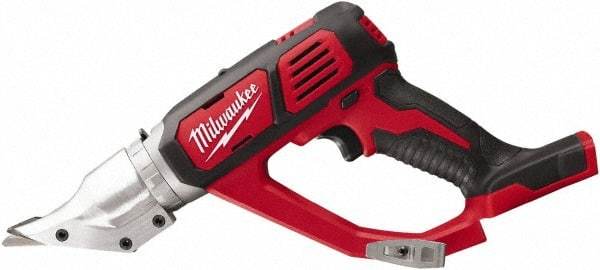 Milwaukee Tool - 3,000 SPM, 18 Volt, Inline Handle, Handheld Cordless Shear - 18 Gauge (Mild Steel) Cutting Capacity - Caliber Tooling