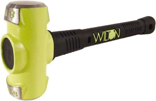 Wilton - 8 Lb Head, 16" Long Sledge Hammer - Steel Head, Steel Handle with Grip - Caliber Tooling