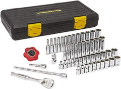 GearWrench - 51 Piece 1/4" Drive Chrome Finish Deep Well Socket Set - 6 Points, 3/16" to 9/16" (4mm to 15mm) Range, Inch/Metric Measurement Standard - Caliber Tooling