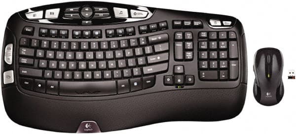 Logitech - Black Keyboard/Mouse - Use with Windows XP, Vista, 7, 8 - Caliber Tooling