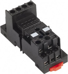 Schneider Electric - 250 Volt, 10 Amp, Flat Relay Socket - DIN Rail Mount, Panel Mount, IP20, Box Lug Mixed Terminal - Caliber Tooling