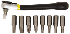 General - 9 Piece, Screwdriver Mini-Ratchet Bit Kit - #1 & #2 Phillips - Caliber Tooling