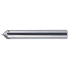 1/2″ × 1/2″ × 3″ STR / RHC Solid Carbide 4-Flute Single End Chamfer Tool - Bright - Exact Industrial Supply